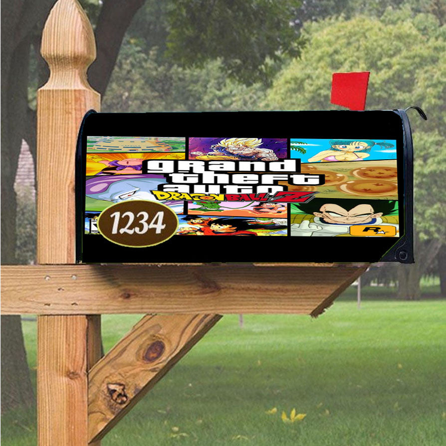 Gta X Dragonballz Magnetic Mailbox Cover 18" X 21" Outdoor Decor