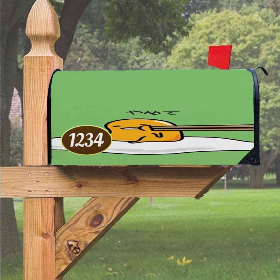 Gudetama Chopstick Magnetic Mailbox Cover 18" X 21" Outdoor Decor
