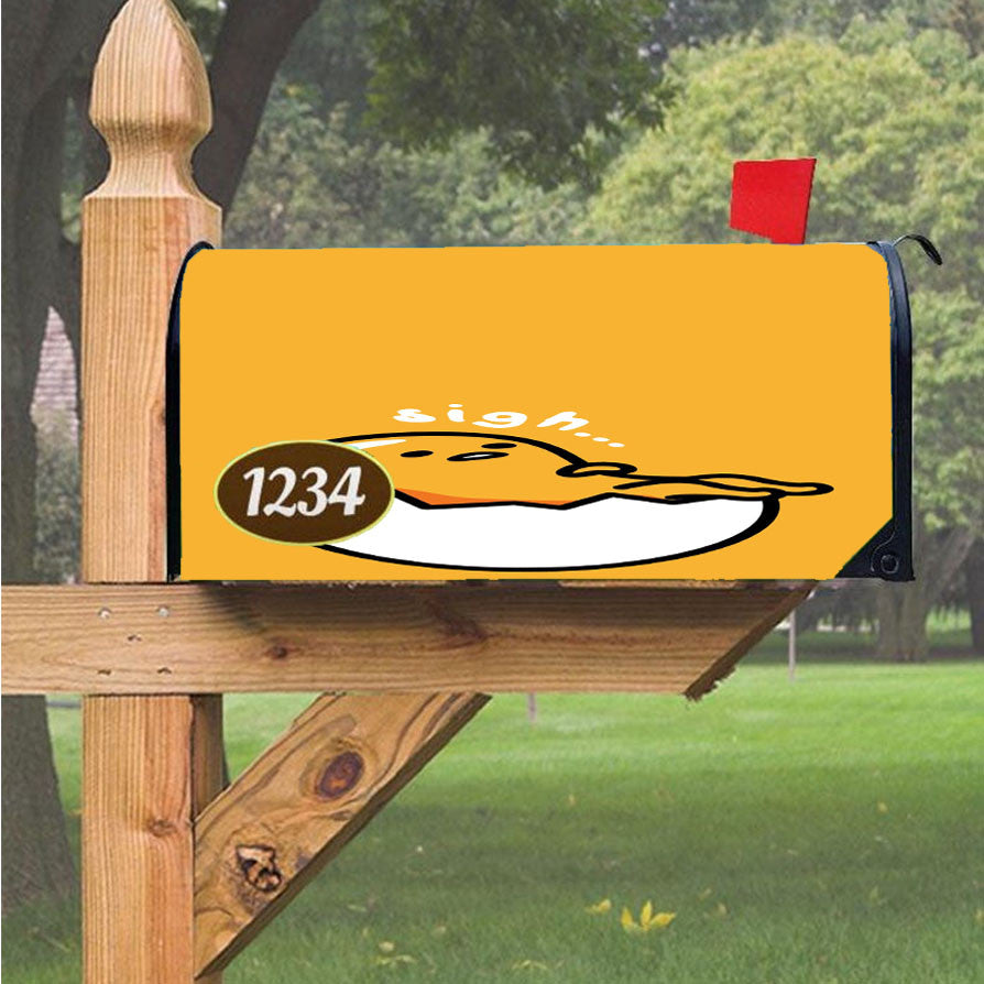 Gudetama Sigh Lazy Egg Magnetic Mailbox Cover 18" X 21" Outdoor Decor