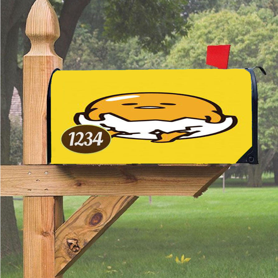Gudetama The Lazy Egg Magnetic Mailbox Cover 18" X 21" Outdoor Decor