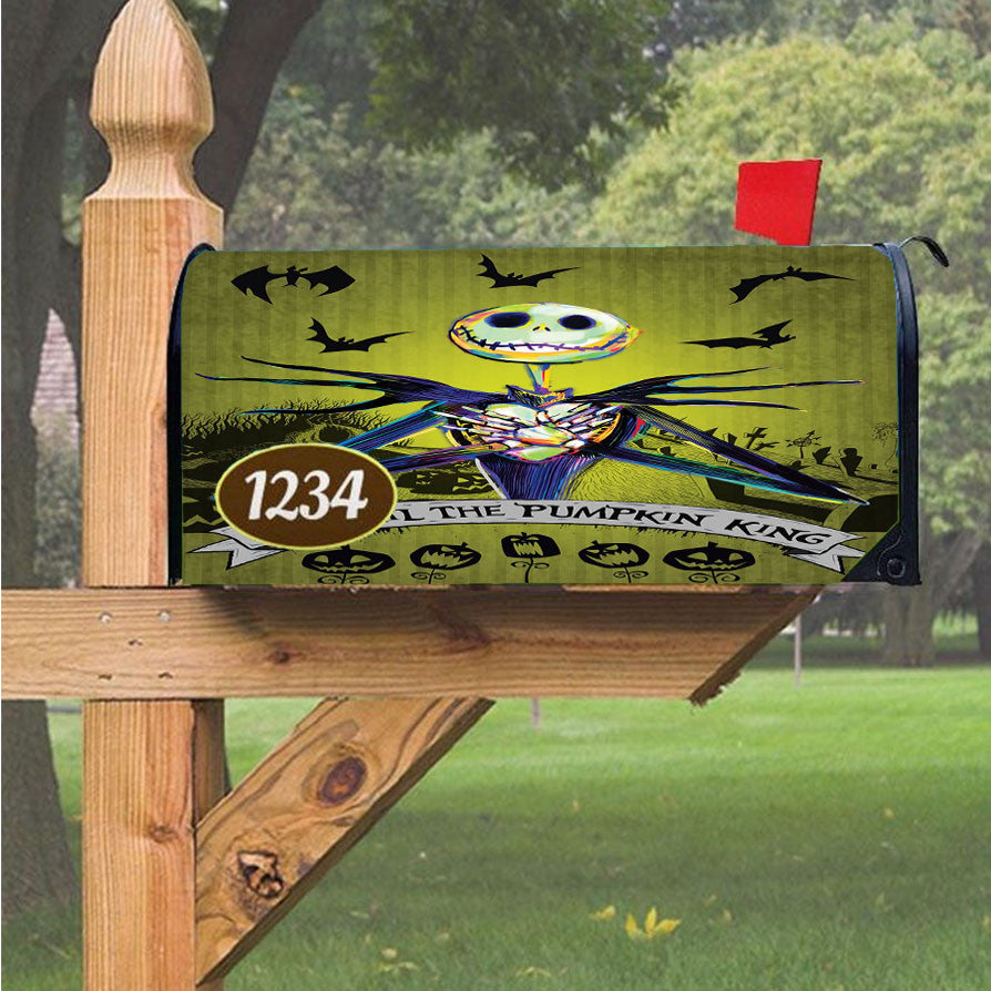 Hail The Pumpkin King Magnetic Mailbox Cover 18" X 21" Outdoor Decor