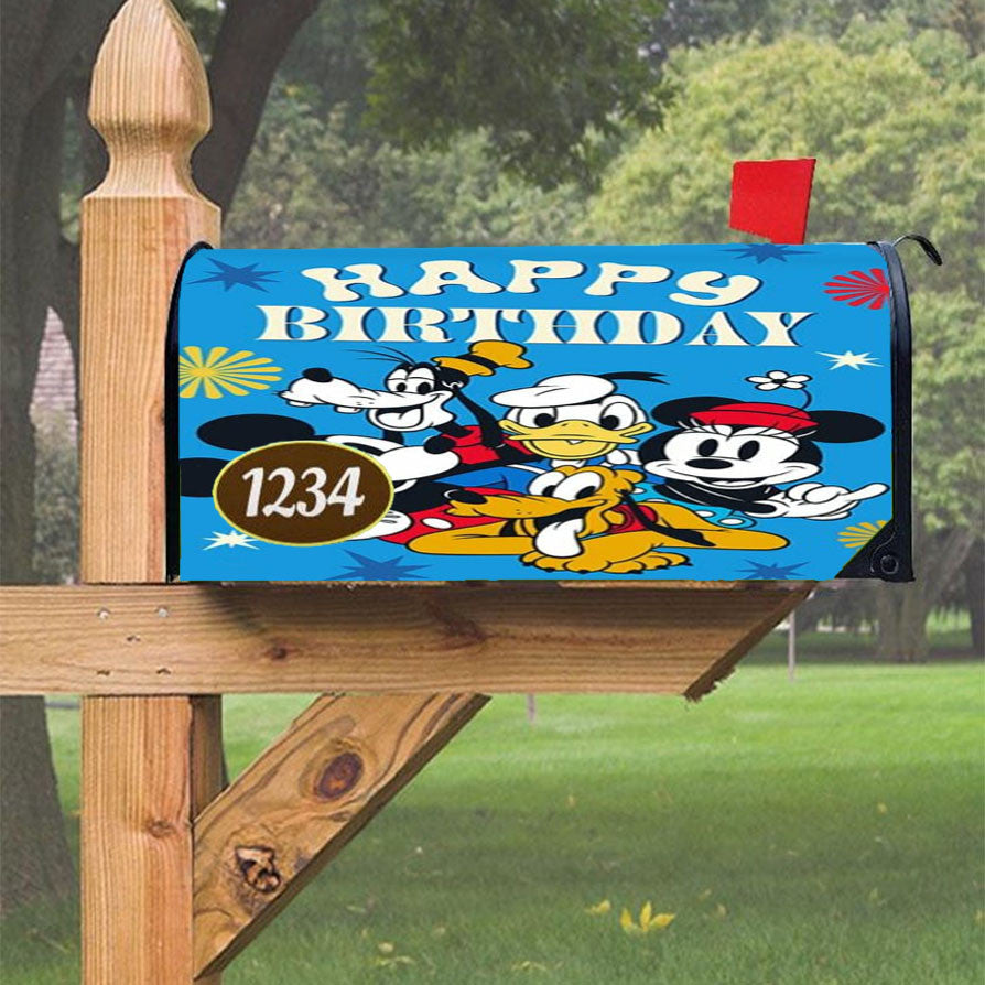 Happy Birthday Gang Magnetic Mailbox Cover 18" X 21" Outdoor Decor