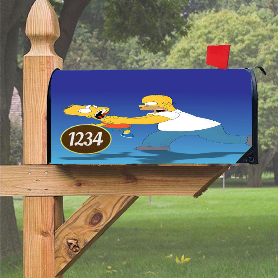 Happy Simpsons Magnetic Mailbox Cover 18" X 21" Outdoor Decor