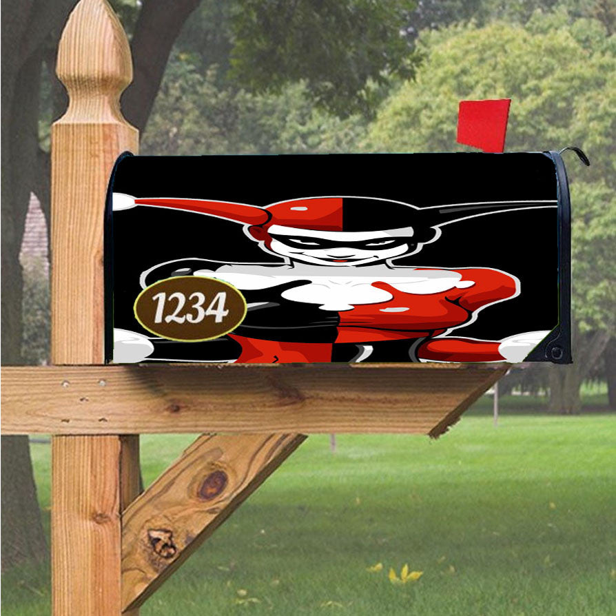 Harley Quinn Cartoon Costume Magnetic Mailbox Cover 18" X 21" Outdoor Decor