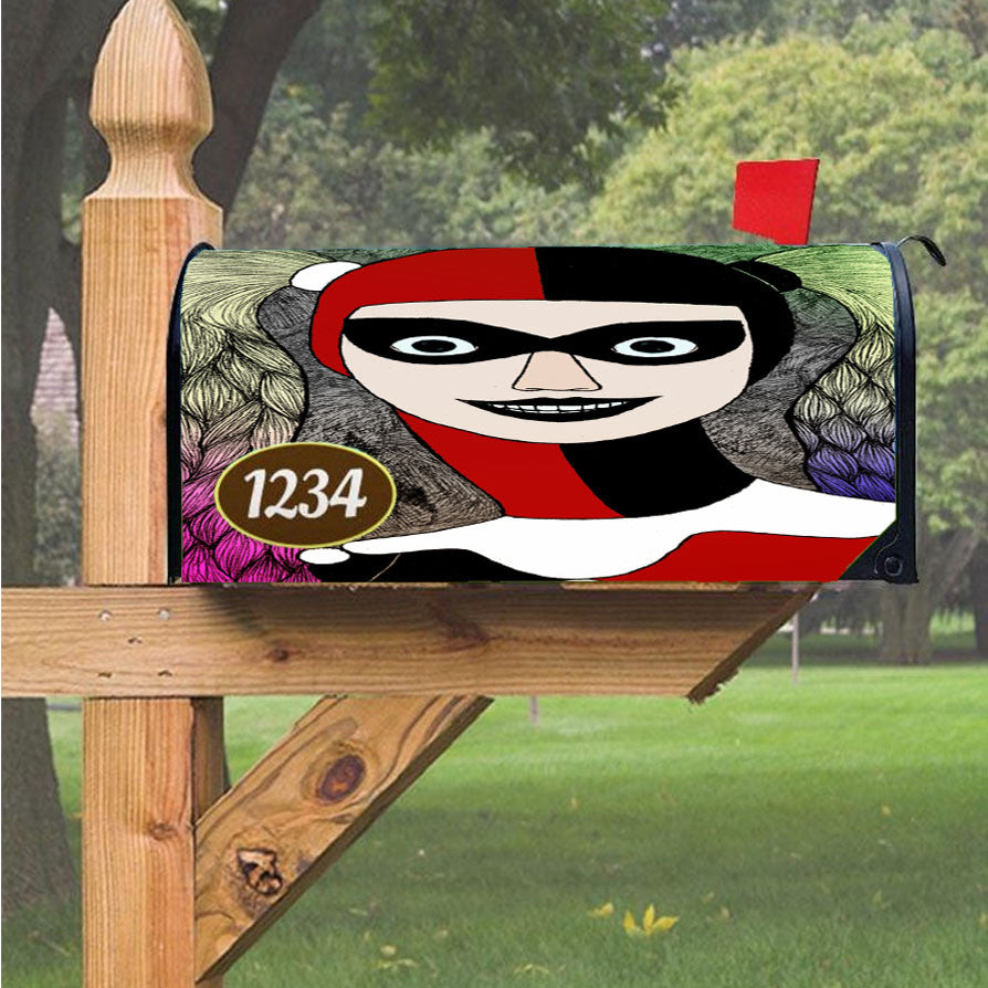 Harley Quinn Drawing Magnetic Mailbox Cover 18" X 21" Outdoor Decor