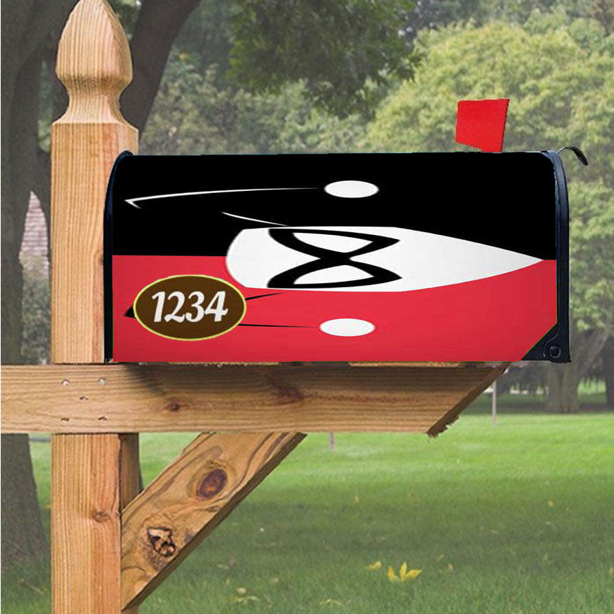 Harley Quinn Face Red Black Split Magnetic Mailbox Cover 18" X 21" Outdoor Decor