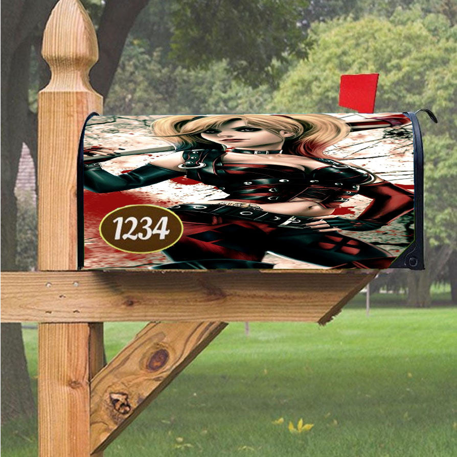 Harley Quinn Illustrator Magnetic Mailbox Cover 18" X 21" Outdoor Decor