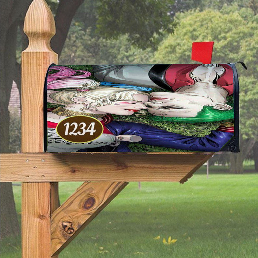 Harley Quinn Joker Couple Magnetic Mailbox Cover 18" X 21" Outdoor Decor