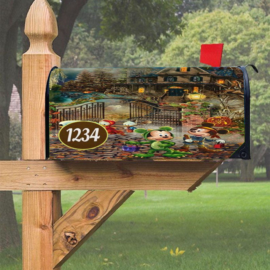 Haunted House Halloween Fun Magnetic Mailbox Cover 18" X 21" Outdoor Decor