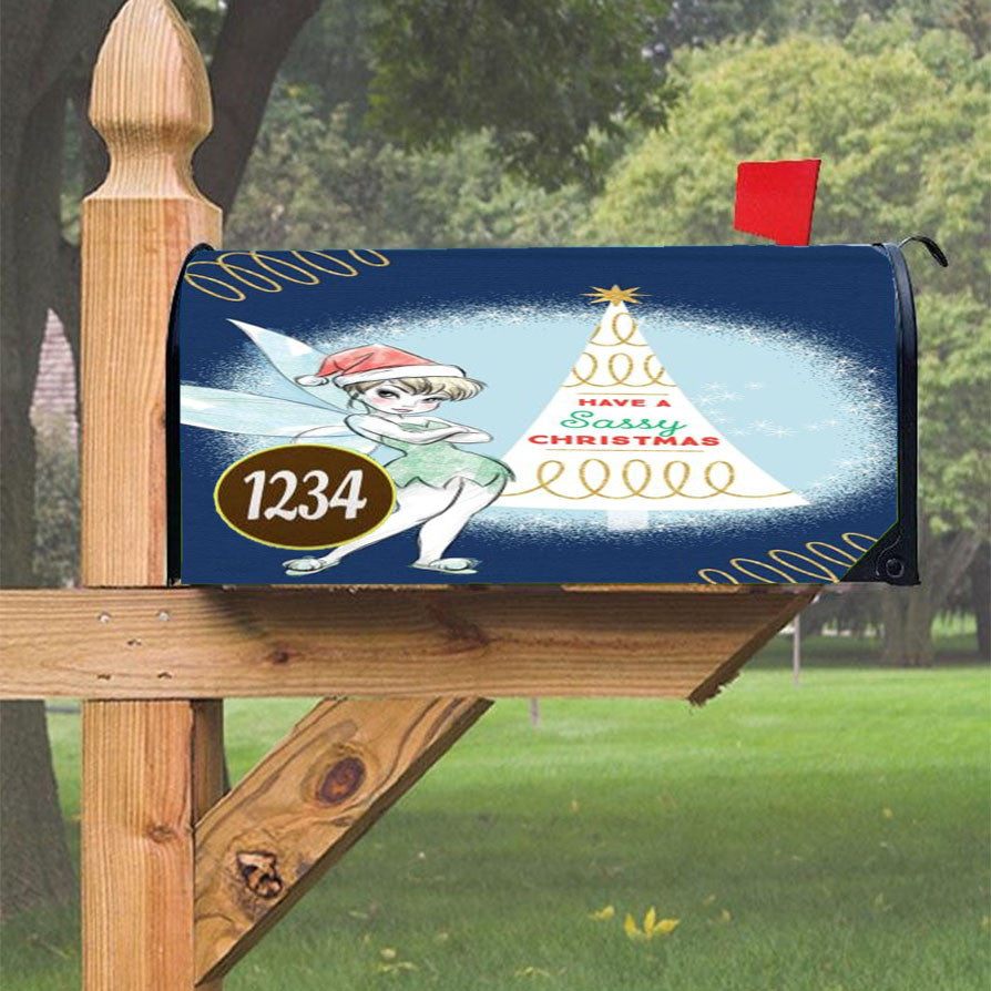 Have A Sassy Christmas Tinker Bell Magnetic Mailbox Cover 18" X 21" Outdoor Decor