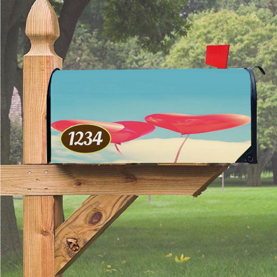 Heart Balloons Magnetic Mailbox Cover 18" X 21" Outdoor Decor