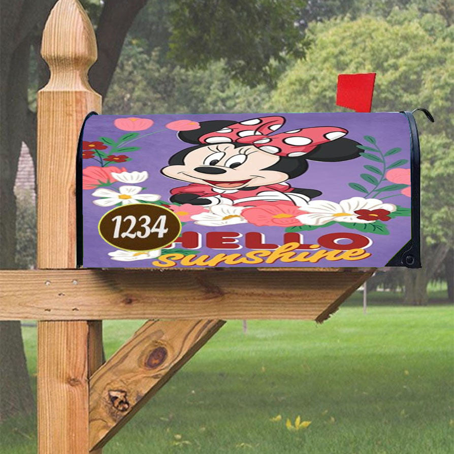 Hello Sunshine Minnie Mouse Magnetic Mailbox Cover 18" X 21" Outdoor Decor