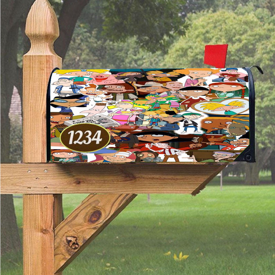 Hey Arnold Collages Magnetic Mailbox Cover 18" X 21" Outdoor Decor