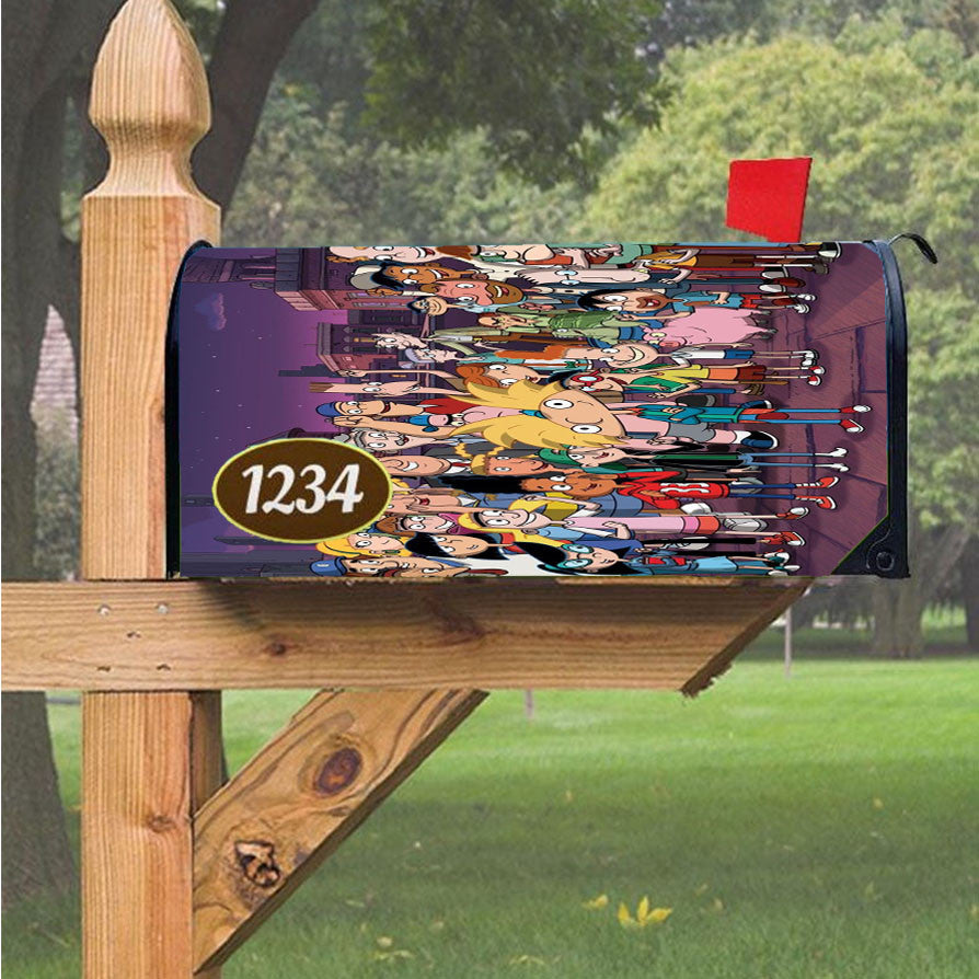 Hey Arnold Nickelodeon All Characters Magnetic Mailbox Cover 18" X 21" Outdoor Decor