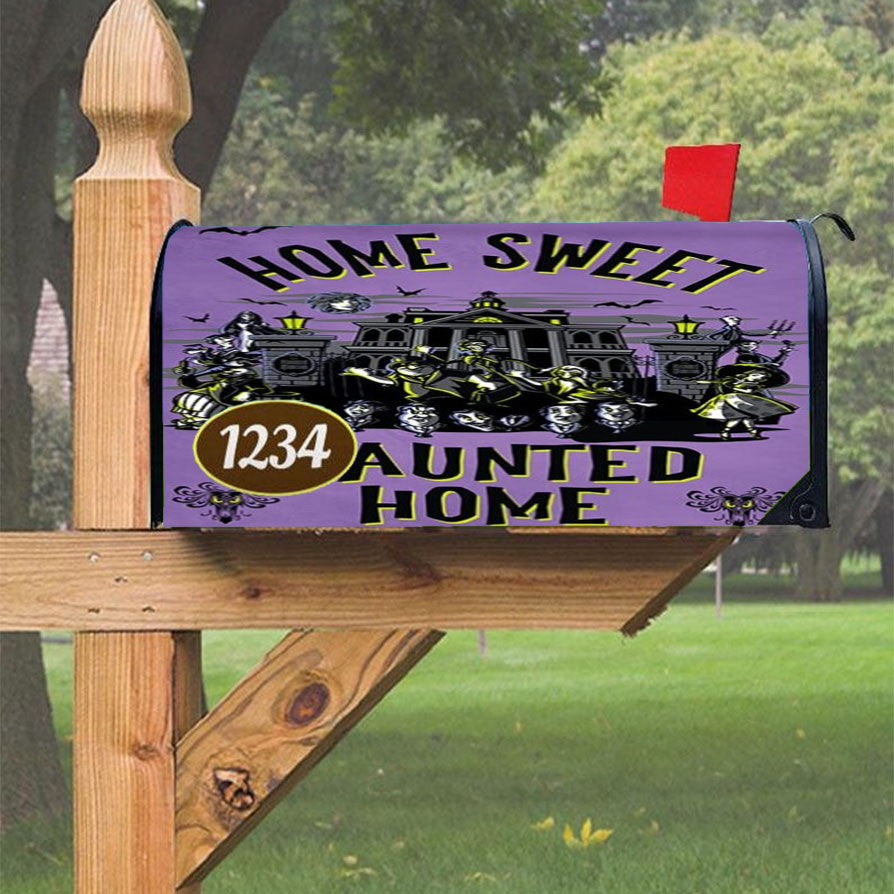 Home Sweet Haunted Home Haunted Mansion Magnetic Mailbox Cover 18" X 21" Outdoor Decor