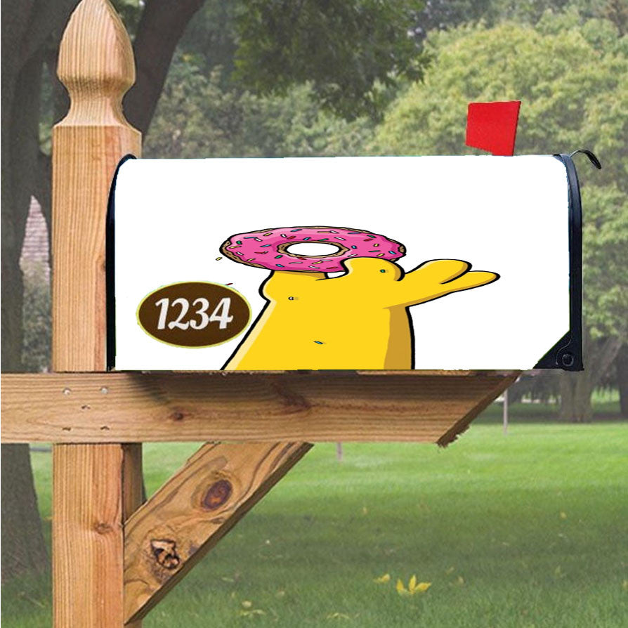 Homer Simpson Donuts Magnetic Mailbox Cover 18" X 21" Outdoor Decor