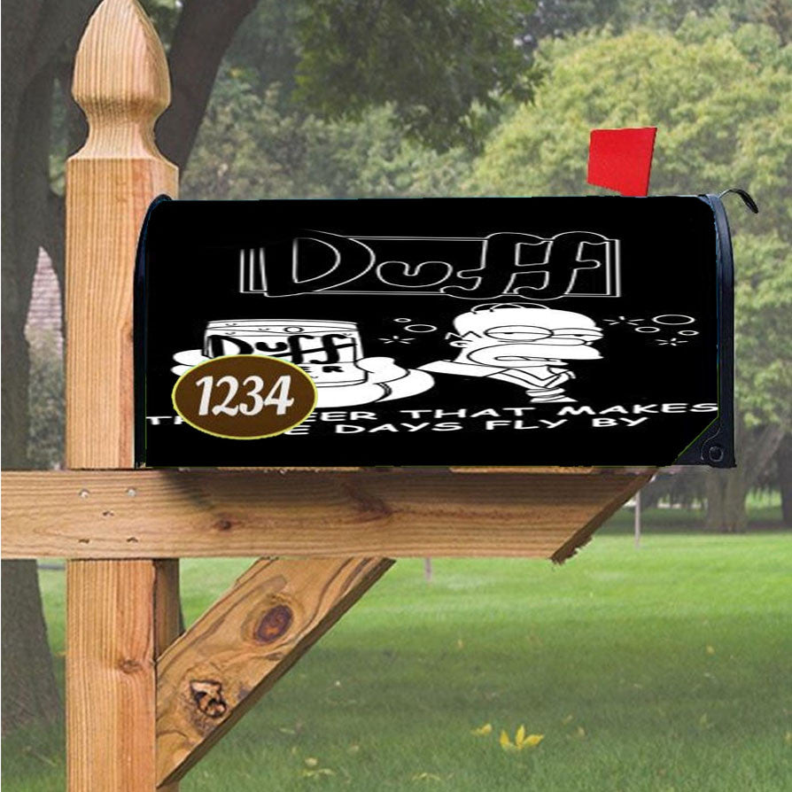 Homer Simpson Duff Beer Magnetic Mailbox Cover 18" X 21" Outdoor Decor