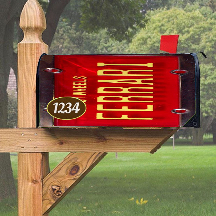 Hot Wheels Ferrari Magnetic Mailbox Cover 18" X 21" Outdoor Decor