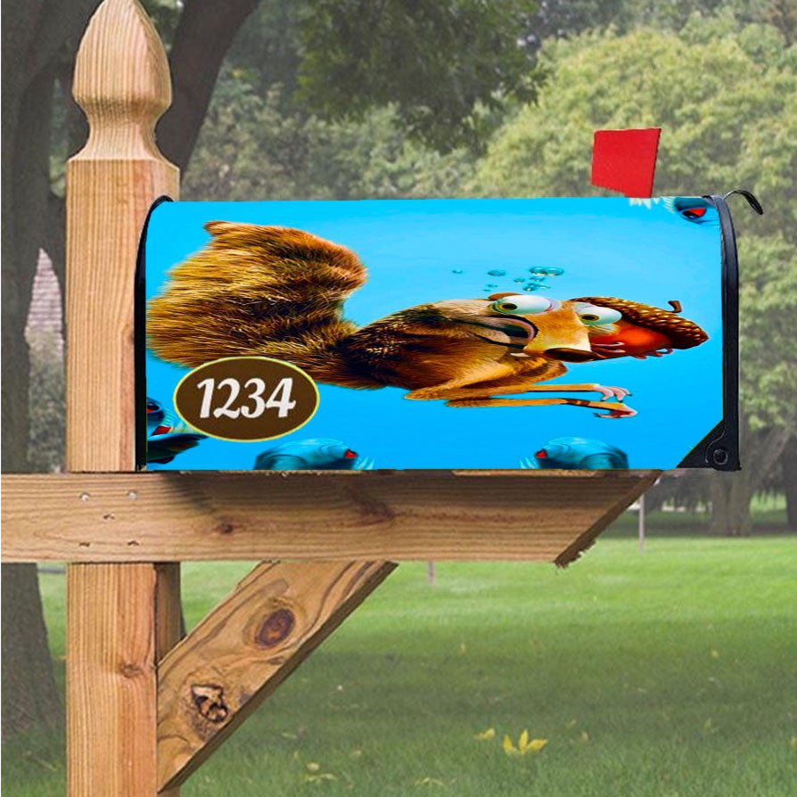 Ice Age Scrat Piranha Magnetic Mailbox Cover 18" X 21" Outdoor Decor