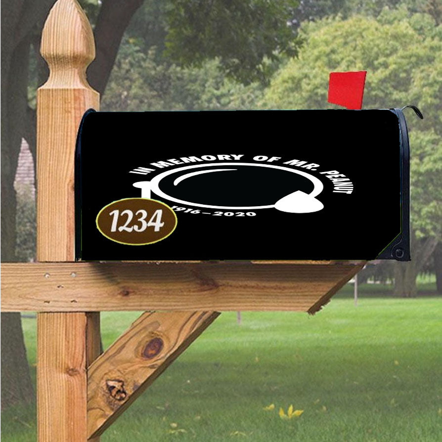In Memory Of Mr Peanut Cartoon Magnetic Mailbox Cover 18" X 21" Outdoor Decor