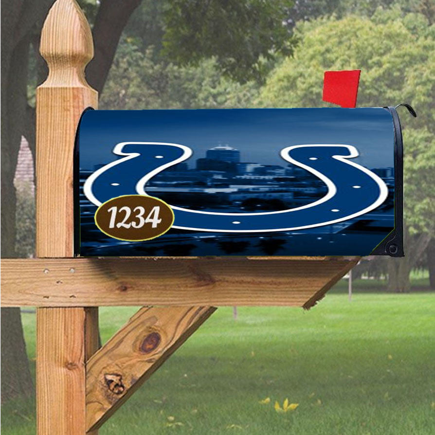 Indianapolis Colts Emblem Magnetic Mailbox Cover 18" X 21" Outdoor Decor