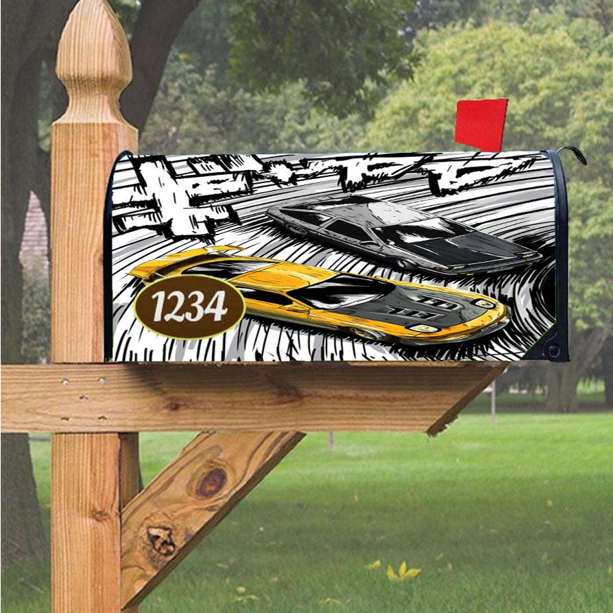 Initial D Rx7 Vs Ae86 Magnetic Mailbox Cover 18" X 21" Outdoor Decor