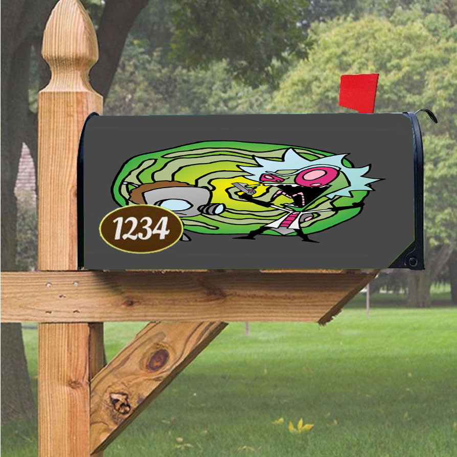 Invader Rick Magnetic Mailbox Cover 18" X 21" Outdoor Decor