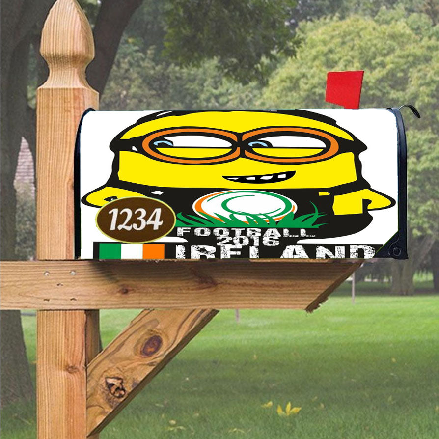 Ireland Minion Football Magnetic Mailbox Cover 18" X 21" Outdoor Decor