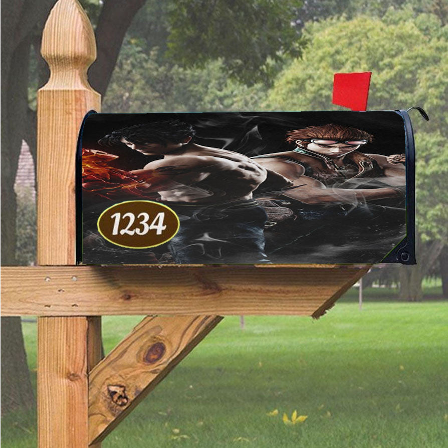 Jin And Hwoarang Tekken Magnetic Mailbox Cover 18" X 21" Outdoor Decor