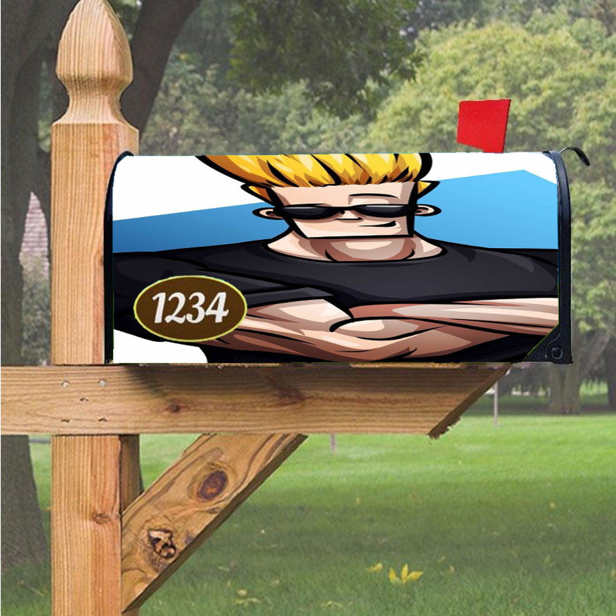 Johnny Bravo Cool Wallpaper Magnetic Mailbox Cover 18" X 21" Outdoor Decor