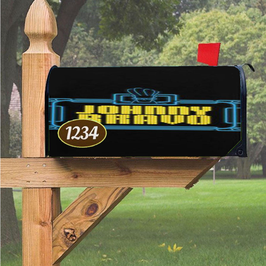 Johnny Bravo Neon Magnetic Mailbox Cover 18" X 21" Outdoor Decor