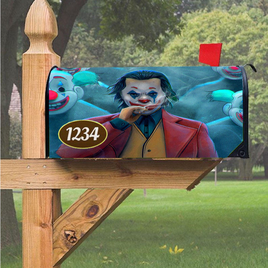 Joker 2019 Clown Mask Smoking Movie Art Magnetic Mailbox Cover 18" X 21" Outdoor Decor