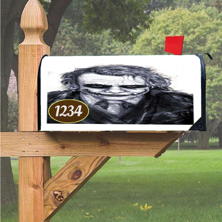Joker Drawing Serious Face Magnetic Mailbox Cover 18" X 21" Outdoor Decor