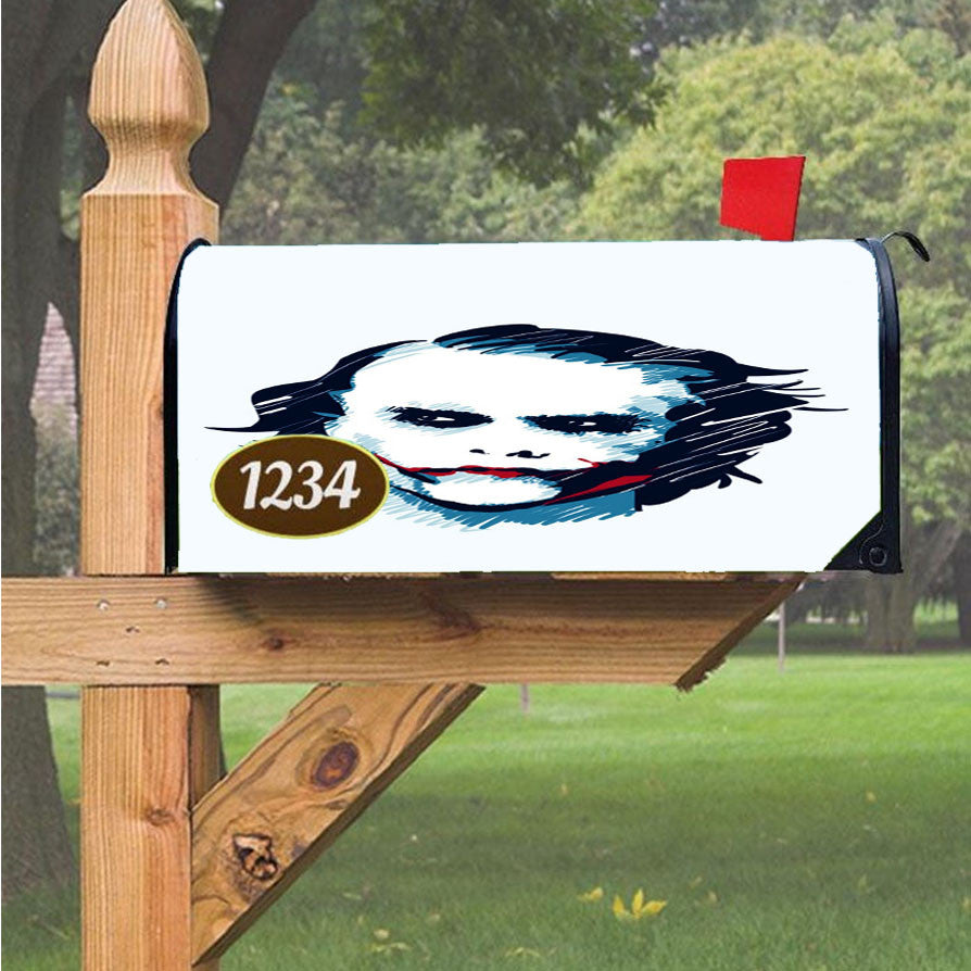 Joker White Vector Magnetic Mailbox Cover 18" X 21" Outdoor Decor