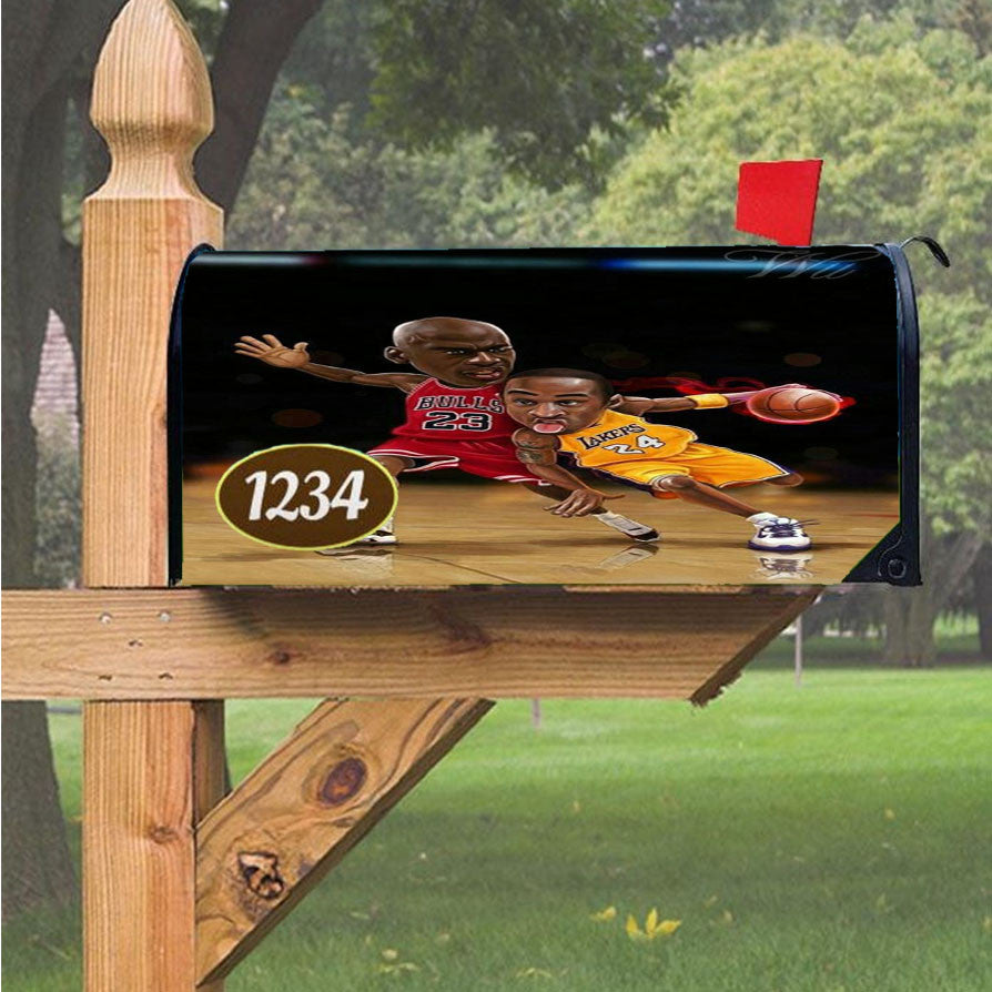 Jordan Vs Kobe Bryant Magnetic Mailbox Cover 18" X 21" Outdoor Decor