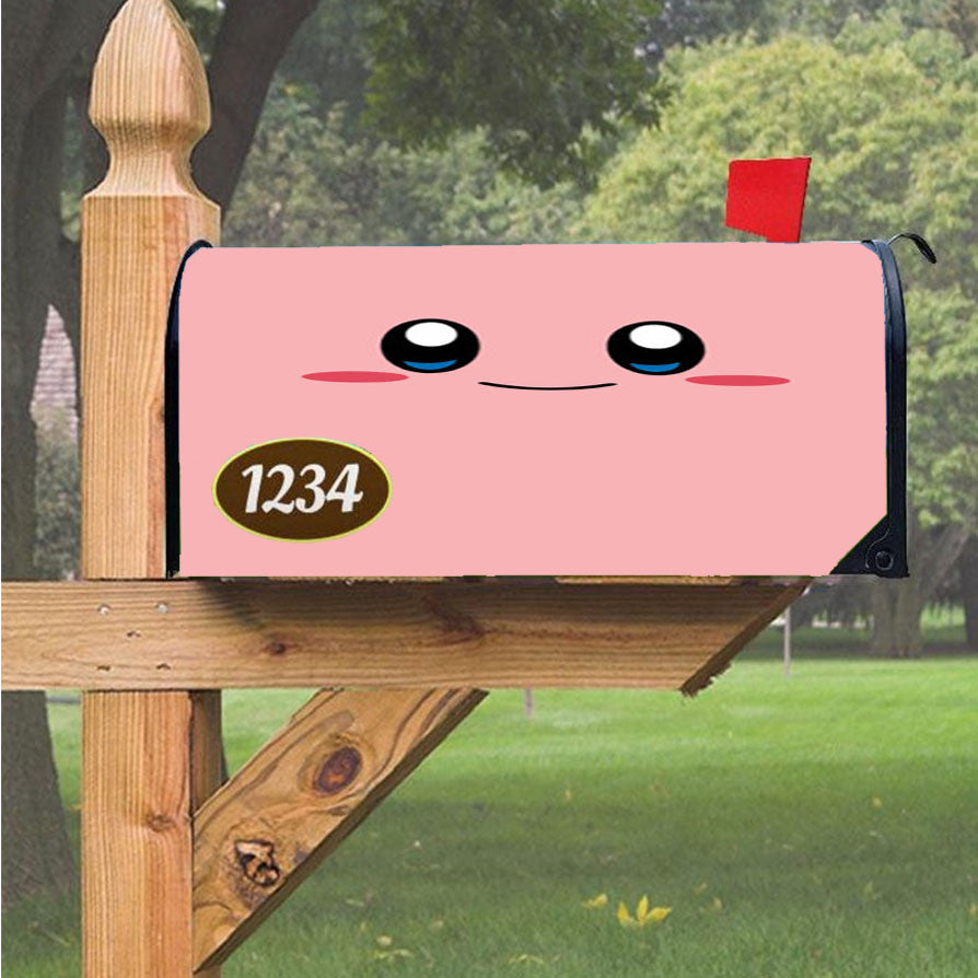 Kirby Cute Face Magnetic Mailbox Cover 18" X 21" Outdoor Decor