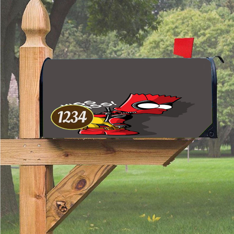 Kiss My Ass Bartpool Magnetic Mailbox Cover 18" X 21" Outdoor Decor