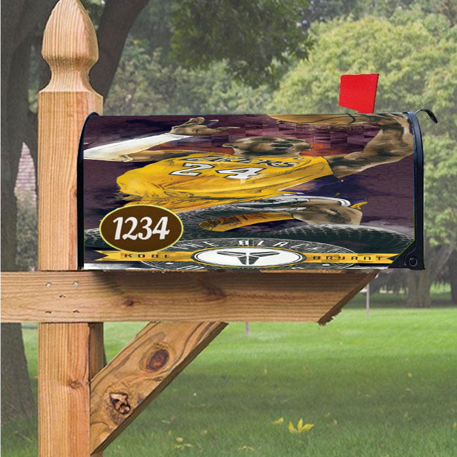 Kobe Bryant Lakers Magnetic Mailbox Cover 18" X 21" Outdoor Decor