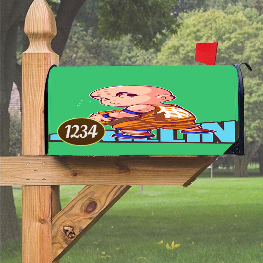 Krillin Basketball Dragonball Magnetic Mailbox Cover 18" X 21" Outdoor Decor