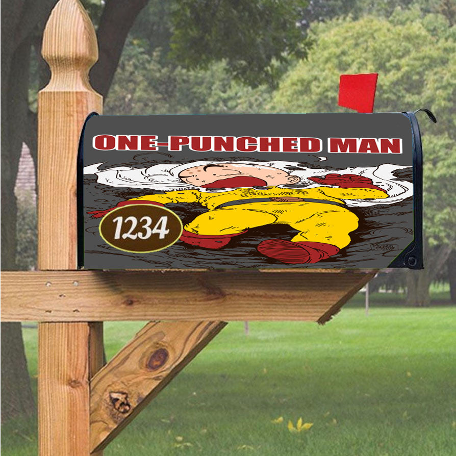 Krillin One Punch Man Magnetic Mailbox Cover 18" X 21" Outdoor Decor