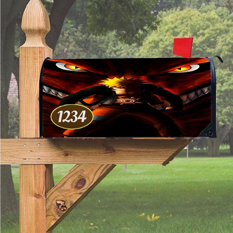 Kurama And Naruto Shippuden Magnetic Mailbox Cover 18" X 21" Outdoor Decor