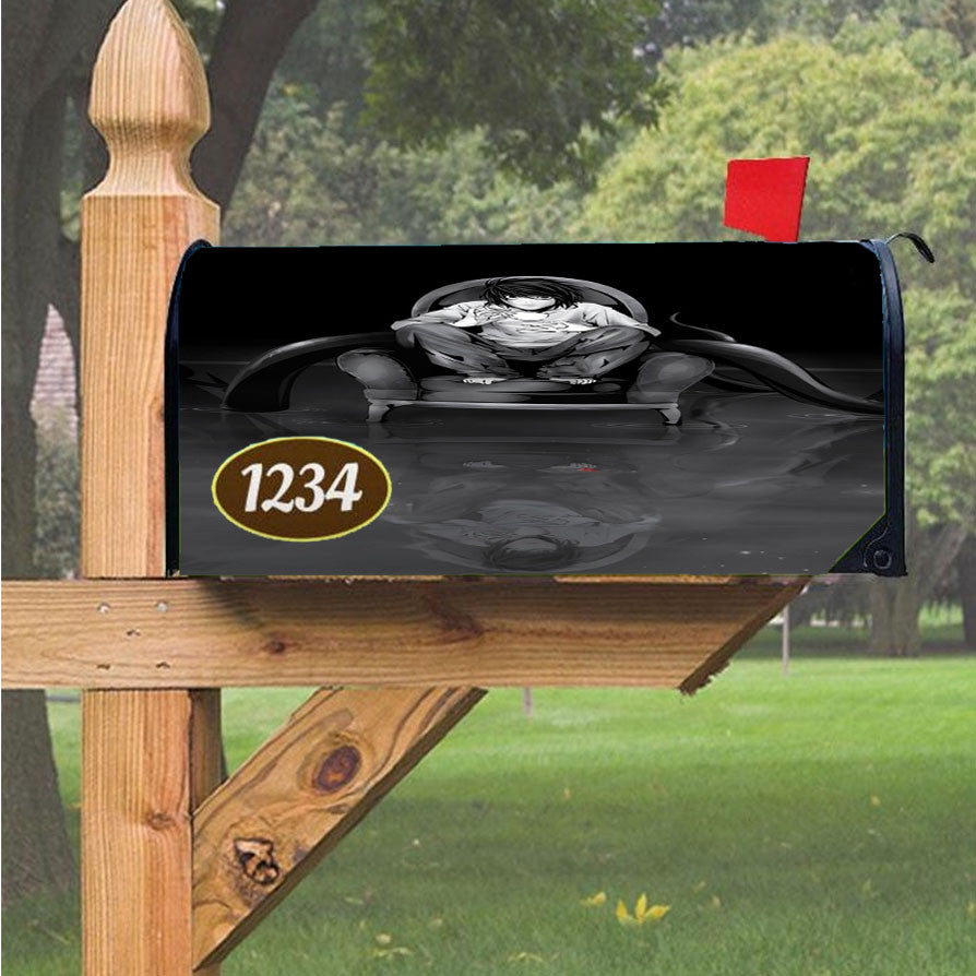 L - Death Note Magnetic Mailbox Cover 18" X 21" Outdoor Decor