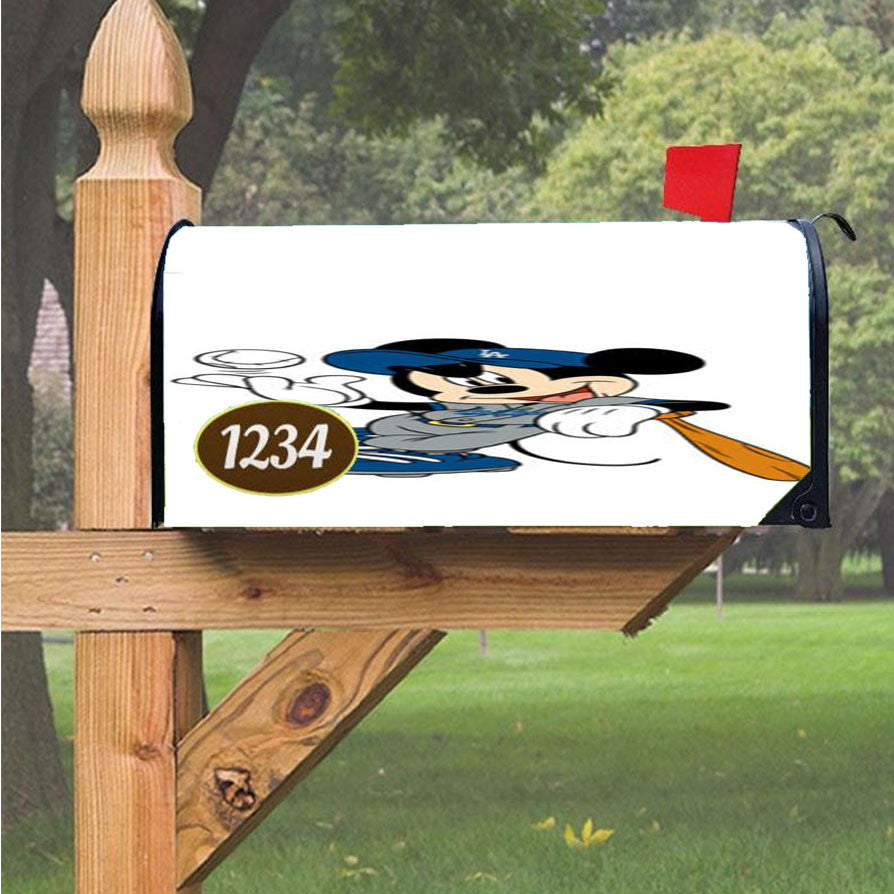 La Dodgers Mickey Mouse Magnetic Mailbox Cover 18" X 21" Outdoor Decor