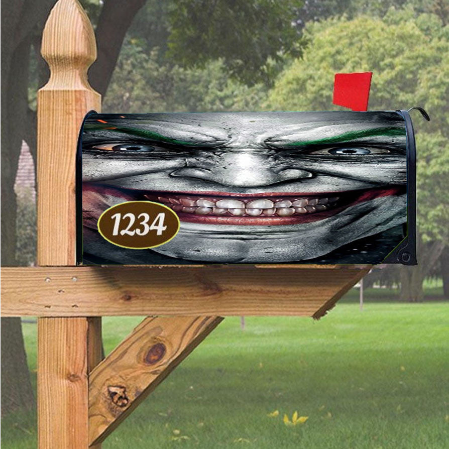 Legend Joker Face Scary Magnetic Mailbox Cover 18" X 21" Outdoor Decor
