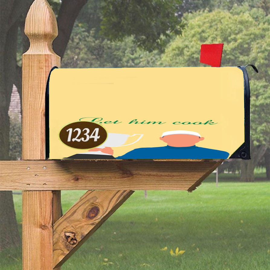 Let Him Cook Magnetic Mailbox Cover 18" X 21" Outdoor Decor