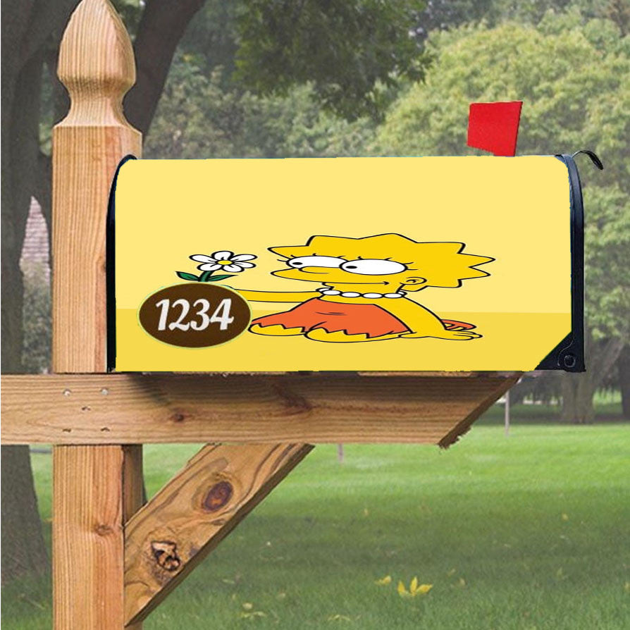 Lisa Simpson And Flower Magnetic Mailbox Cover 18" X 21" Outdoor Decor