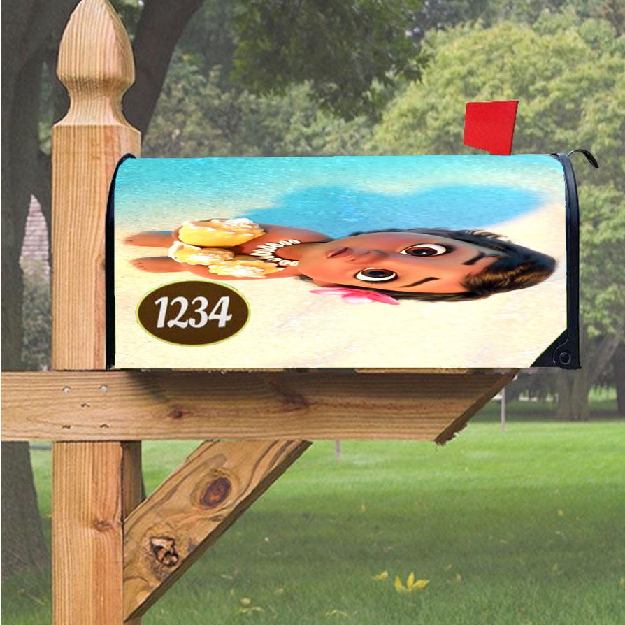 Littel Moana Magnetic Mailbox Cover 18" X 21" Outdoor Decor