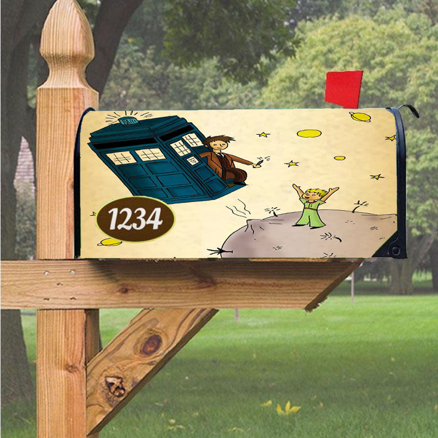 Little Prince Tardis Magnetic Mailbox Cover 18" X 21" Outdoor Decor