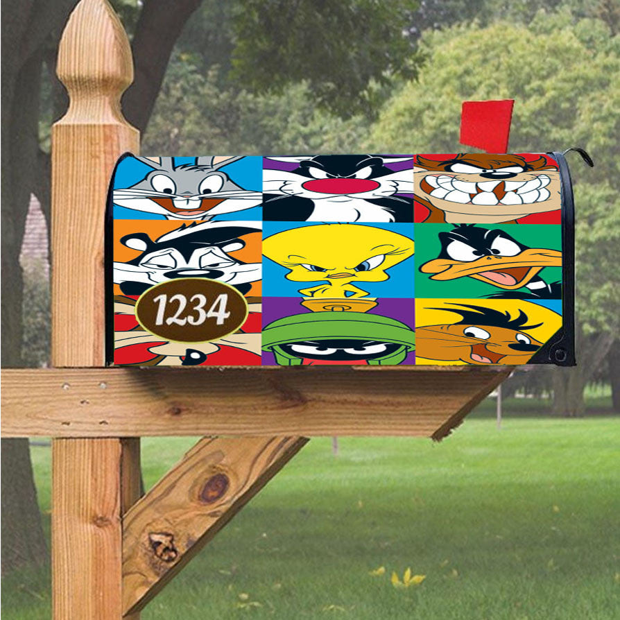 Looney Tunes Collages Characters Magnetic Mailbox Cover 18" X 21" Outdoor Decor