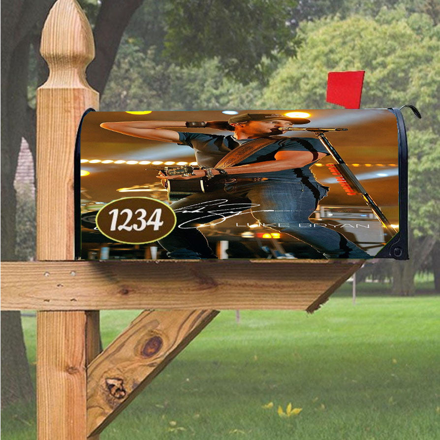 Luke Bryan In Super Skinny Jeans Signature Magnetic Mailbox Cover 18" X 21" Outdoor Decor